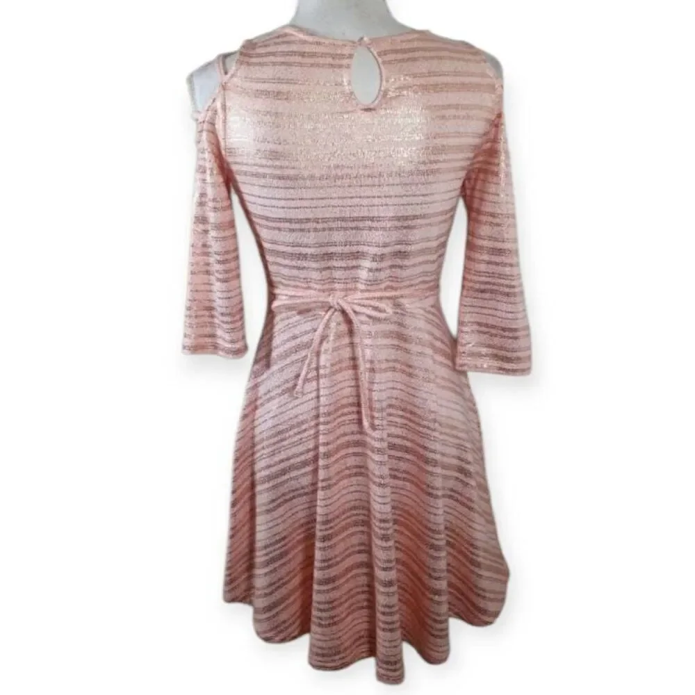 JUSTICE PINK COLD SHOULDER DRESS SZ.16Y EUC.